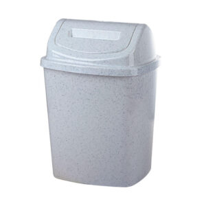 Papelera Krüger Con Tapa 10L - Negro Esmaltado Y Fácil De Limpiar